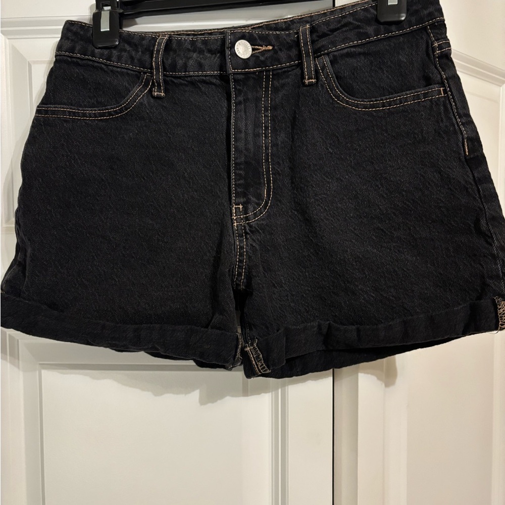 Black Denim Kids Shorts